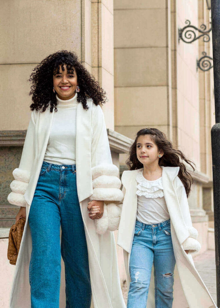 Picture of Off White Winter Furwa Puff Sleeves FW2022 (Mother Daughter Collection)