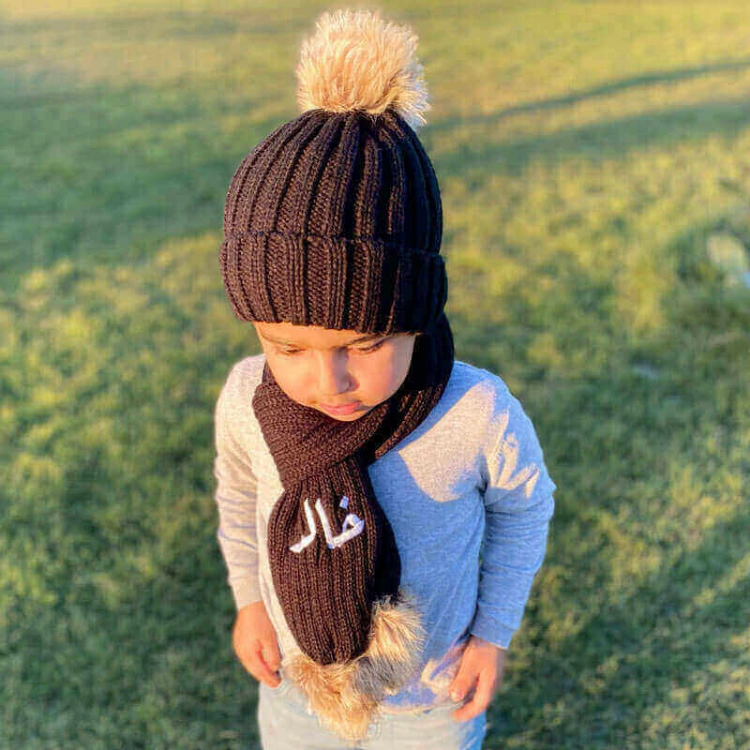 Picture of Multi-Color Beenie Cap And Scarf For Kids - Suitable For Below 2 Years