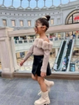 Picture of Beige Fluffy Off-Shoulder Top For Girls