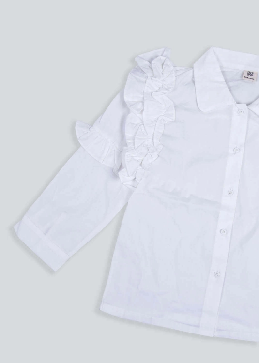 Picture of White Top With Ruffle Shoulder