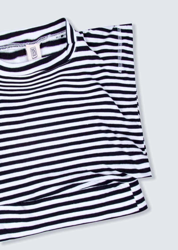 Picture of Black And White Stripe Top For Girls SS2022