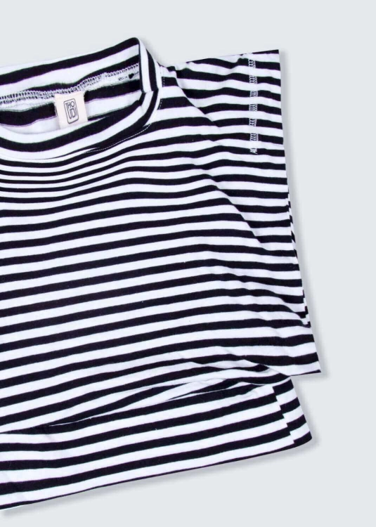 Picture of Black And White Stripe Top For Girls SS2022