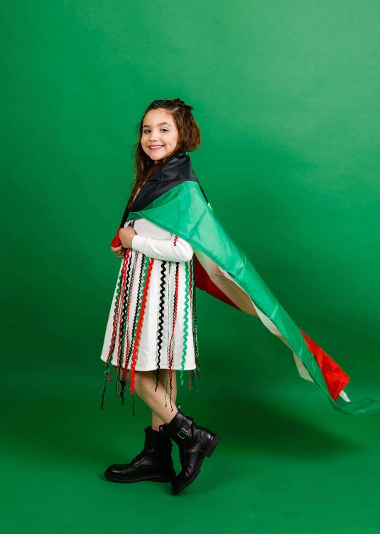 Picture of White Set With Kuwait Zigzag For Girls 23PSSTB49 (With Name Embroidery Option)