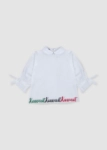Picture of White Blouse With Kuwait Bottom Cut Embroidery For Girls 23PSSTB49 (With Name Embroidery Option)