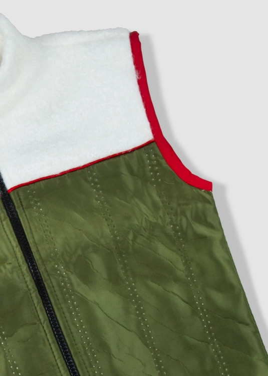 Picture of White And Green Vest For Kids - 23SS0TB377283 (With Name Embroidery Option)