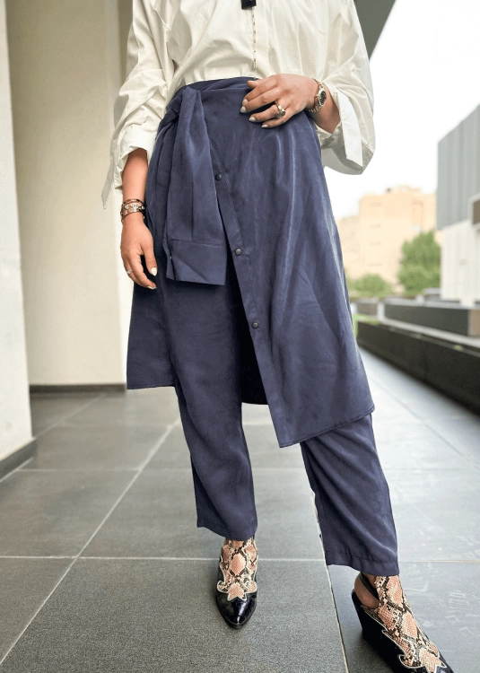 Picture of Nova Tailored Skirt Trousers Navy