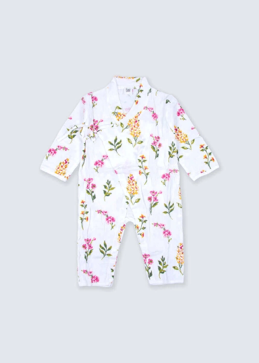 Picture of 23SS1TB727224 White Newborn Suit With Flowers