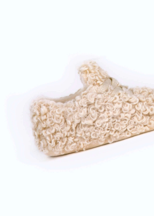 Picture of Beige Soft Fur Shoe For Girls