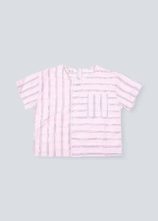 Picture of White 7152 Stripe T-Shirt For Boys