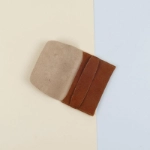 Picture of Coffee Brown Velvet Card Case (With Name Printing)