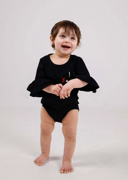 Picture of Black Full Sleeve Babysuit (With Name Embroidery)
