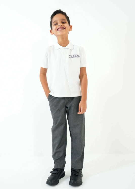 Picture of Set Of White Polo T-Shirt And Pant (With Name Embroidery Option)