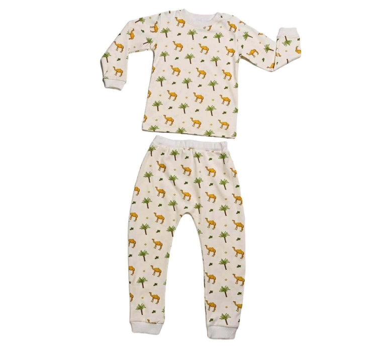 Picture of White Camel Top And Pajama - Long sleeves Set