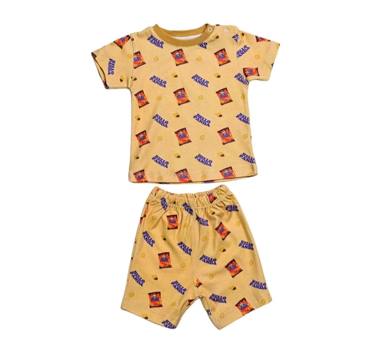 Picture of Caramel Hello Panda Top And Pajama - Short sleeves Set