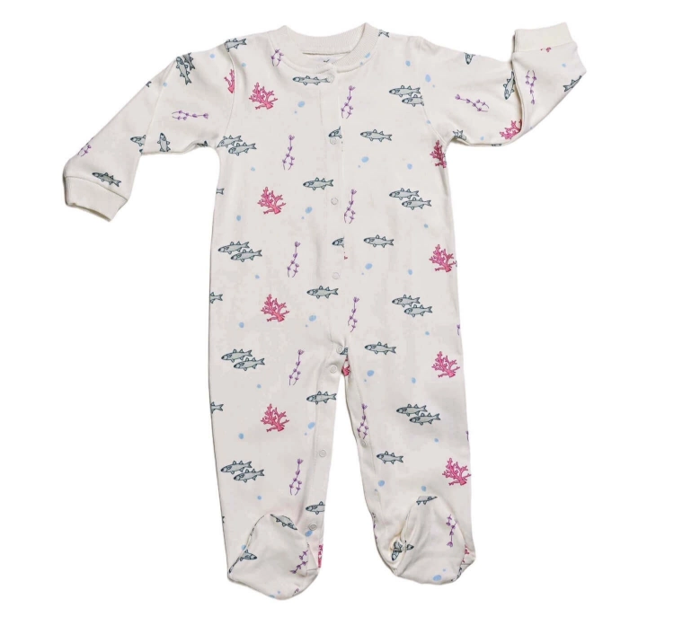 Picture of White Fish Pajama Jumpsuit- Onesie