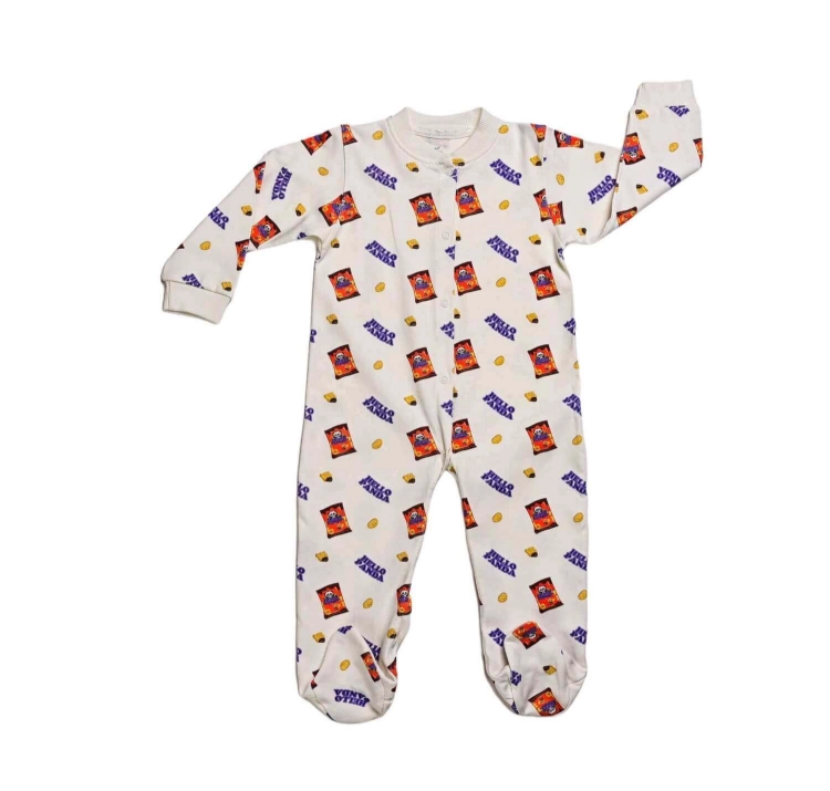 Picture of White Hello Panda Pajama Jumpsuit- Onesie