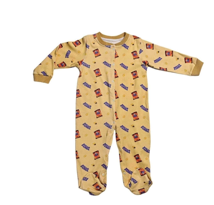 Picture of Caramel Hello Panda Pajama Jumpsuit- Onesie