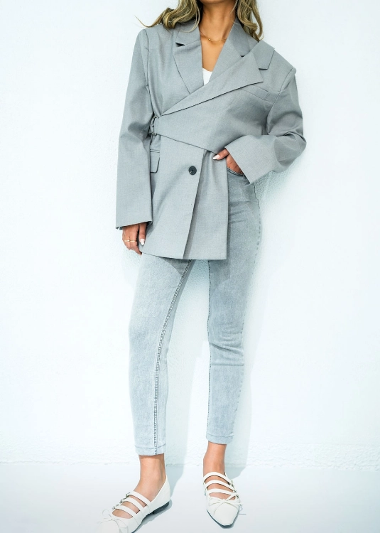 Picture of 7369 Grey Blazer For Women