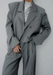 Picture of 7379 Grey Blazer And Pant Set For Women