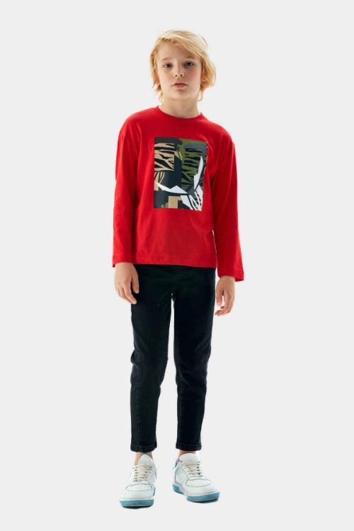 Picture of B&G Box Print Long Sleeve T-Shirt For Boys NB3511