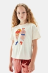 Picture of B&G Tyess Girls Cream Graphic Print T-Shirt TJ4509 
