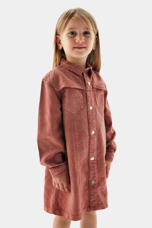 Picture of B&G Tyess Girls Long Sleeve Shirt Dress TJ4906