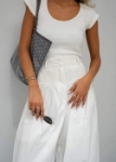 Picture of 7376 White Pant For Women
