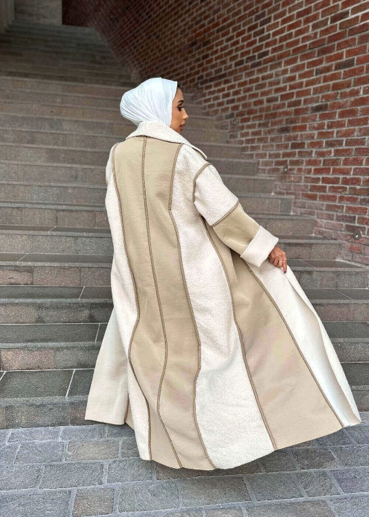 Picture of Beige Winter Furwa Mix Design For Women