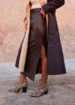 Picture of Multi-Color 7469 Long Leather Skirt For Women