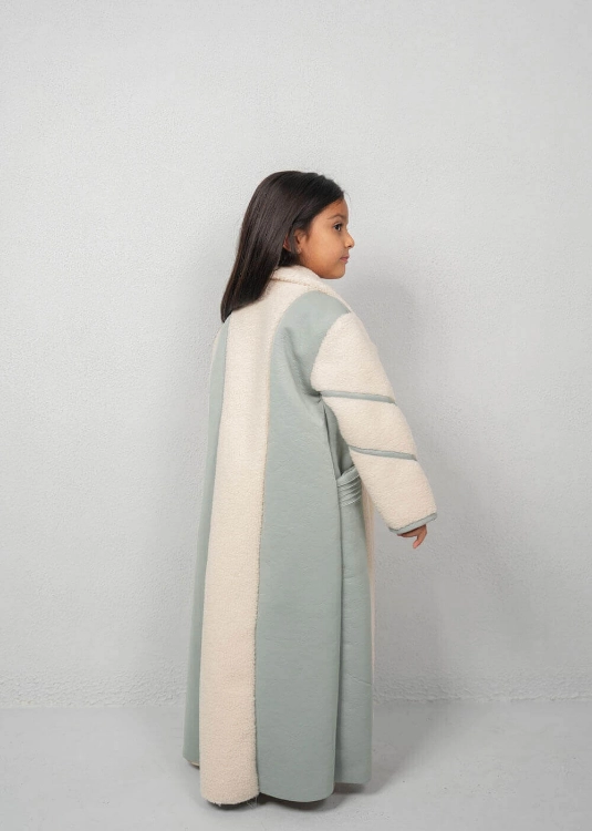 Picture of 7482 Light Blue Heavy Furwa With Side Pockets For Girls FW1-23