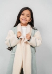 Picture of 7482 Light Blue Heavy Furwa With Side Pockets For Girls FW1-23