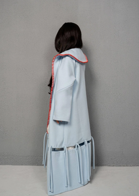 Picture of 7464 Light Blue Light Furwa With Knot Bottom For Girls FW1-23