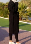 Picture of 7456 Black Big Size Trench Coat For Women