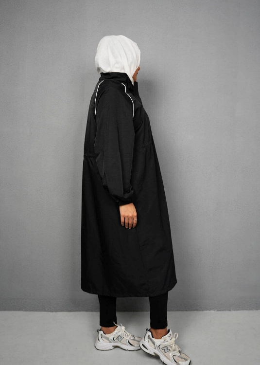 Picture of 7501 Black Long Coat For Women