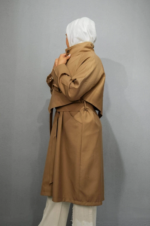 Picture of 7507 Brown Trench Coat For Women