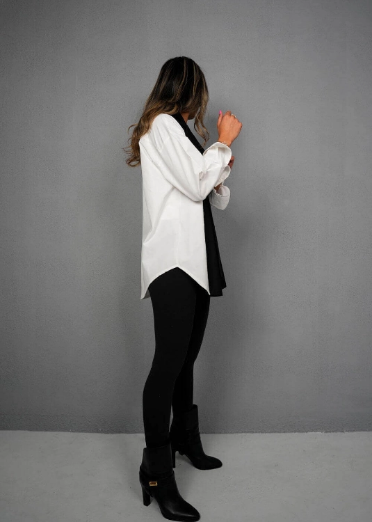 Picture of 7404 Black And White Blazer For Women