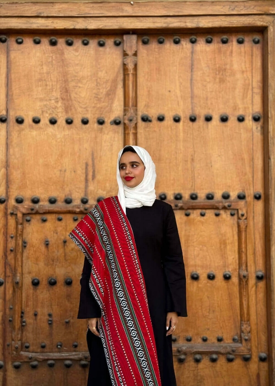 Picture of 7381 Black Long Dress With Shawl From Lulwa Al Khattaf FW0-23