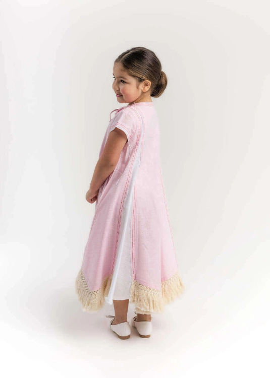 Picture of 23SS0TB497286 Pink Ramadan Daraa With Karoosha Bottom For Girls