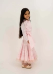 Picture of Pink And Purple Sleeveless Pastel Set Skirt With Crop Top For Girls