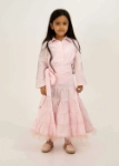 Picture of Pink And Purple Sleeveless Pastel Set Skirt With Crop Top For Girls