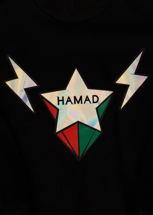 Picture of Black Pullover For Kids - Shooting Star Design (With Name Printing)