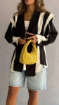 Picture of 7490 Black And White Blazer For Women