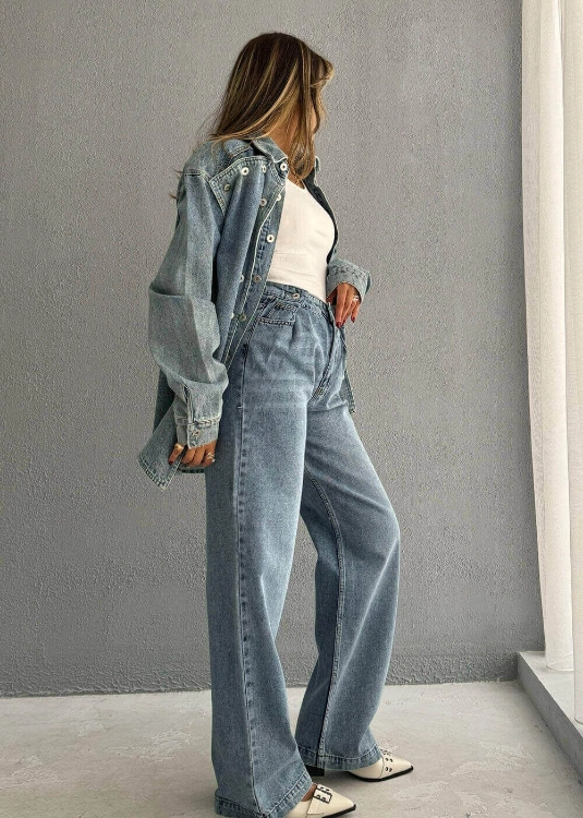 Picture of 7380 Blue Denim Jacket For Women