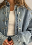 Picture of 7380 Blue Denim Jacket For Women