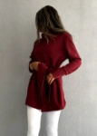 Picture of 7473 Not So Basic Maroon Long Jacket For Women