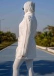 Picture of 7473 Not So Basic White Long Jacket For Women