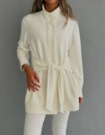 Picture of 7473 Not So Basic White Long Jacket For Women