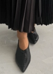Picture of 7366 Black Formal Flats Shoes For Women SS0-24