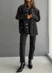 Picture of 7380 Black Denim Jacket For Women