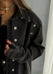 Picture of 7380 Black Denim Jacket For Women